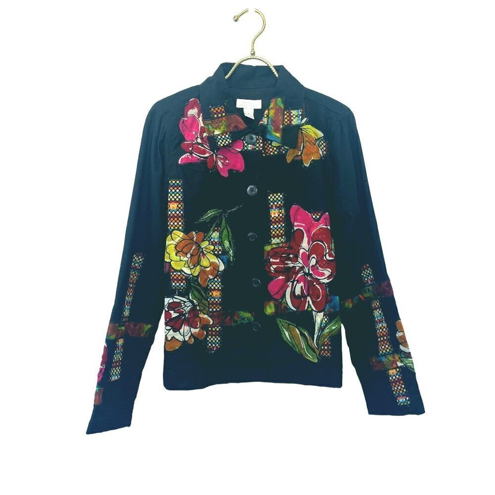 Sara Studio Art Deco Funky Boho Ladie's Embroidered SMALL Jacket Patchwork
